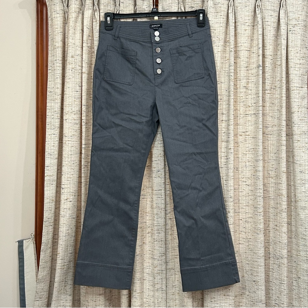 Worth New York Button Fly Cropped Flare Pants